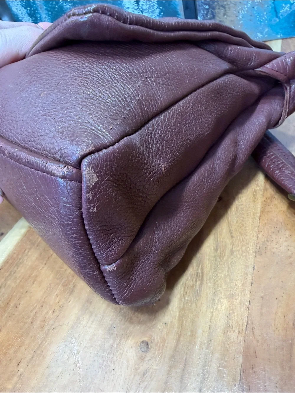 Heacock Vintage Artisanal 1980’s Burgundy/Brown Deerskin Leather Shoulder Bag